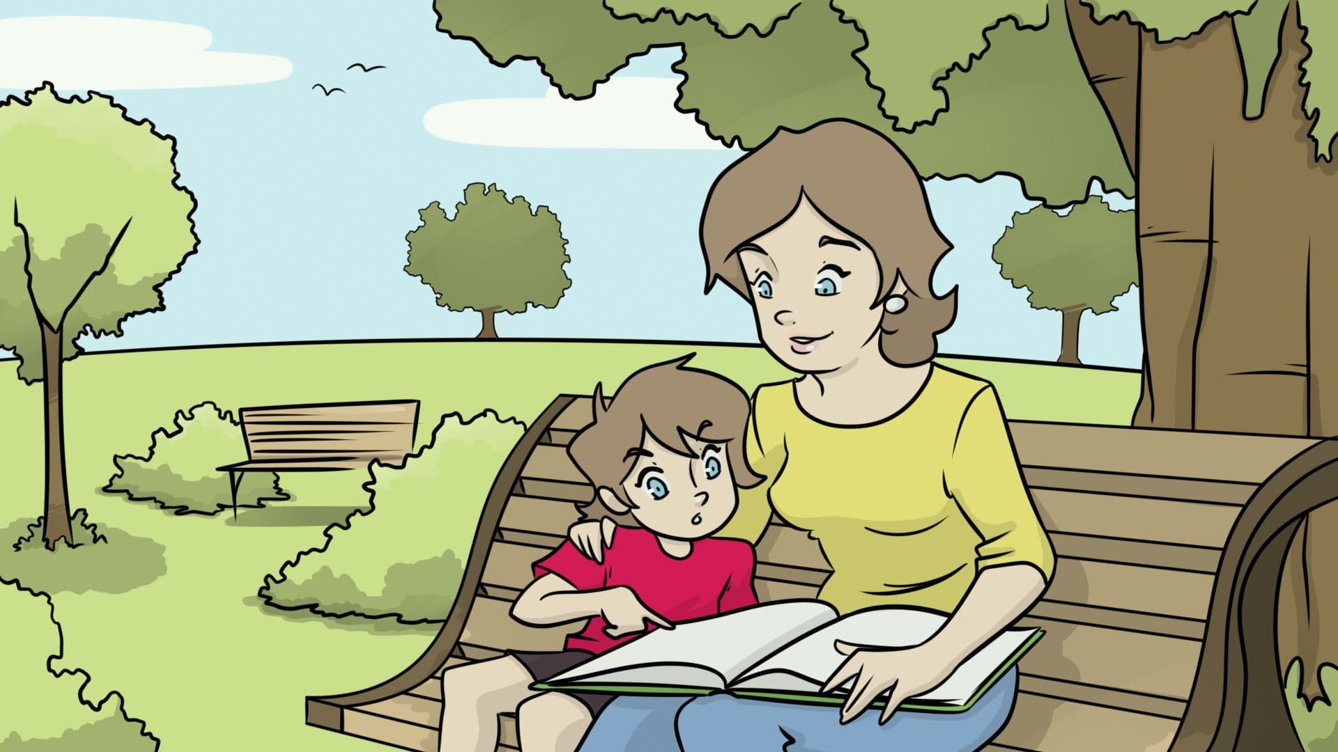 An enchanted garden scene